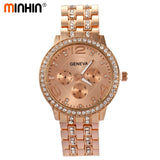 MINHIN Luxury Women Dress Watches New Design Quartz Wristwatches Fashion Casual Gold/Silver/Rose Gold Colors Bracelet Watch - one46.com.au