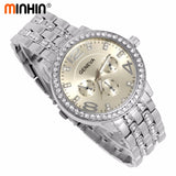 MINHIN Luxury Women Dress Watches New Design Quartz Wristwatches Fashion Casual Gold/Silver/Rose Gold Colors Bracelet Watch - one46.com.au