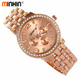 MINHIN Luxury Women Dress Watches New Design Quartz Wristwatches Fashion Casual Gold/Silver/Rose Gold Colors Bracelet Watch - one46.com.au