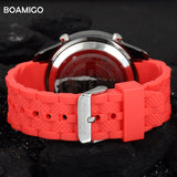 men sports watches men digital watches LED display rubber band watch BOAMIGO fashion brand red clock 30M waterproof wristwatches - one46.com.au
