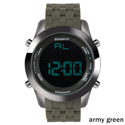 men sports watches men digital watches LED display rubber band watch BOAMIGO fashion brand red clock 30M waterproof wristwatches - one46.com.au