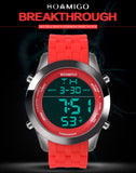 men sports watches men digital watches LED display rubber band watch BOAMIGO fashion brand red clock 30M waterproof wristwatches - one46.com.au