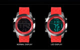 men sports watches men digital watches LED display rubber band watch BOAMIGO fashion brand red clock 30M waterproof wristwatches - one46.com.au