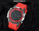 men sports watches men digital watches LED display rubber band watch BOAMIGO fashion brand red clock 30M waterproof wristwatches - one46.com.au