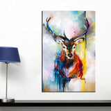 QKART Posters and Prints Canvas Painting Deer Wall Pictures for Living Room Decorative Pictures Home Decor Oil Painting - one46.com.au
