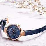 NAVIFORCE Women Fashion Blue Quartz Watch Lady Leather Watchband High Quality Casual Waterproof Wristwatch Gift for Wife 2019 - one46.com.au