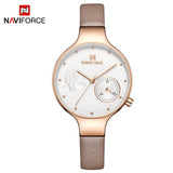 NAVIFORCE Women Fashion Blue Quartz Watch Lady Leather Watchband High Quality Casual Waterproof Wristwatch Gift for Wife 2019 - one46.com.au