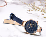 NAVIFORCE Women Fashion Blue Quartz Watch Lady Leather Watchband High Quality Casual Waterproof Wristwatch Gift for Wife 2019 - one46.com.au