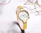 NAVIFORCE Women Fashion Blue Quartz Watch Lady Leather Watchband High Quality Casual Waterproof Wristwatch Gift for Wife 2019 - one46.com.au