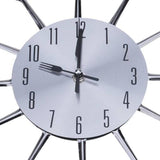 Modern Design Wall Clock Sliver Cutlery Kitchen Wall Clock Spoon Fork Living Room Home Decoration Mirror Clock - one46.com.au