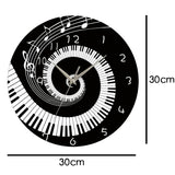 DIY Piano Acrylic Mirror Wall Clock Modern Home Decor Living Room Wall Sticker Clocks E2S - one46.com.au