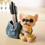 Happy Puppy Dog Pen Holders Kids Toy Resin Crafts Pencil Vase Figurine for Students Gift Home Decoration Accessories Supplies - one46.com.au