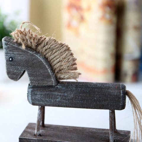 14*13cm Europe Style Handmade Wood Horse Natural Creative Gifts Desk Decoration Cavalo Animals Figurines Ornaments - one46.com.au