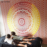 Indian Mandala Tapestry Wall Hanging Multifunctional Tapestry Boho Printed Bedspread Cover Yoga Mat Blanket Picnic cloth - one46.com.au