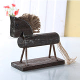 14*13cm Europe Style Handmade Wood Horse Natural Creative Gifts Desk Decoration Cavalo Animals Figurines Ornaments - one46.com.au