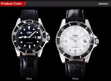 2018 WINNER popular brand men luxury automatic self wind watches creative case black dial male leather band Relogio masculino - one46.com.au