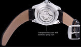 2018 WINNER popular brand men luxury automatic self wind watches creative case black dial male leather band Relogio masculino - one46.com.au