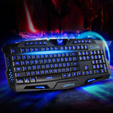 Original Gaming Keyboard USB Tricolor Background lighting 3 Colors Backlit Wired 108 Keys Keyboard for Desktop Laptop PC - one46.com.au