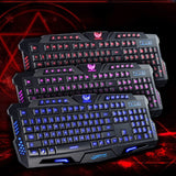 Original Gaming Keyboard USB Tricolor Background lighting 3 Colors Backlit Wired 108 Keys Keyboard for Desktop Laptop PC - one46.com.au