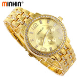 MINHIN Luxury Women Dress Watches New Design Quartz Wristwatches Fashion Casual Gold/Silver/Rose Gold Colors Bracelet Watch - one46.com.au