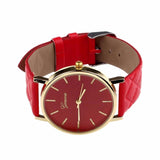 MINHIN Women PU Leather Dress Watch Lady Casual Leather Quartz-Watch Analog Wrist Watch New Year Gift - one46.com.au