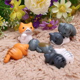 Hot Sell 6 Pcs/Set Cute Cartoon Lazy Cats For Micro Landscape Kitten Landscape Home Garden Decorations Random Color - one46.com.au