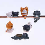 Hot Sell 6 Pcs/Set Cute Cartoon Lazy Cats For Micro Landscape Kitten Landscape Home Garden Decorations Random Color - one46.com.au