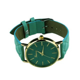 MINHIN Women PU Leather Dress Watch Lady Casual Leather Quartz-Watch Analog Wrist Watch New Year Gift - one46.com.au