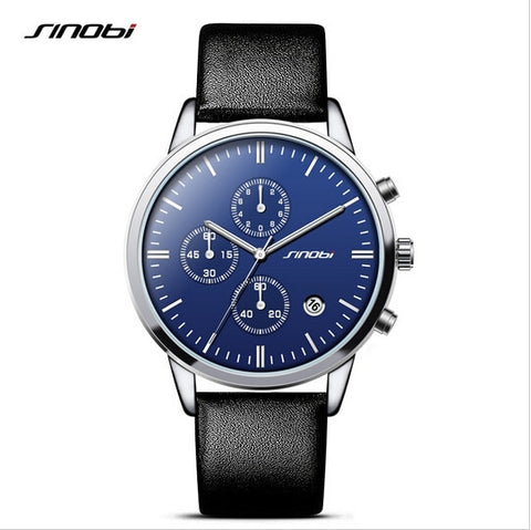 SINOBI Fashion Sports Wrist Watches Multifunction Chronograph Watch Men Luxury Brand Auto Date Quartz Watch relogio masculino - one46.com.au