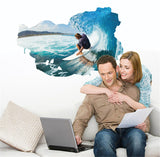 Surfing Wall Stickers For Kids Rooms bedroom living room background 3d Effect wall decals Art Living room Bedroom Home decor - one46.com.au