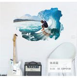 Surfing Wall Stickers For Kids Rooms bedroom living room background 3d Effect wall decals Art Living room Bedroom Home decor - one46.com.au