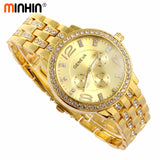 MINHIN Luxury Women Dress Watches New Design Quartz Wristwatches Fashion Casual Gold/Silver/Rose Gold Colors Bracelet Watch - one46.com.au
