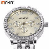 MINHIN Luxury Women Dress Watches New Design Quartz Wristwatches Fashion Casual Gold/Silver/Rose Gold Colors Bracelet Watch - one46.com.au