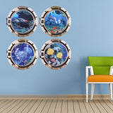 50*50cm Fake Window 3D Sea World Wall Stickers for Living Room Bedroom Decoration Poster Wall Sticker Art Decal - one46.com.au