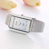Women Bracelet Watch Silver Square Luxury Crystal Alloy WristWatches Lvpai Brand Women Fashion Men Watch Quartz Dropshiping - one46.com.au