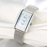 Women Bracelet Watch Silver Square Luxury Crystal Alloy WristWatches Lvpai Brand Women Fashion Men Watch Quartz Dropshiping - one46.com.au