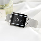 Women Bracelet Watch Silver Square Luxury Crystal Alloy WristWatches Lvpai Brand Women Fashion Men Watch Quartz Dropshiping - one46.com.au