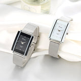 Women Bracelet Watch Silver Square Luxury Crystal Alloy WristWatches Lvpai Brand Women Fashion Men Watch Quartz Dropshiping - one46.com.au