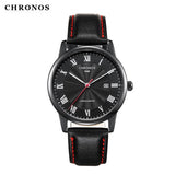 CHRONOS Brand 1898 Business Watch Men Watch Genuine Leather Men's Watch Auto Date Watches Clock relogio masculino reloj hombre - one46.com.au