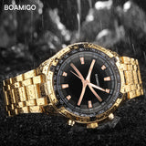 BOAMIGO brand men quartz watch luxury male dress fashion sport watches gold stainless steel gift wristwatches  relogio masculino - one46.com.au