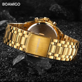 BOAMIGO brand men quartz watch luxury male dress fashion sport watches gold stainless steel gift wristwatches  relogio masculino - one46.com.au