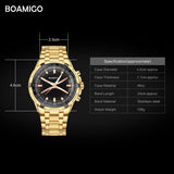 BOAMIGO brand men quartz watch luxury male dress fashion sport watches gold stainless steel gift wristwatches  relogio masculino - one46.com.au