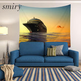 Smiry Travel round the world Pattern Mandala Tapestry Ocean ship Wall Hanging Gobelin Bedding Polyester Home Decor Free Shipping - one46.com.au