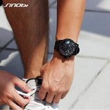 SINOBI Top Brand Chronograph Sport Watches Silicone Strap Waterproof Men's Watch Men Watch Auto Date Clock relogio masculino - one46.com.au