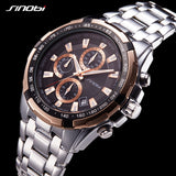 SINOBI Men's Watch Fashion Chronograph Mens Watches Top Brand Luxury Sport Watch Man Watch Waterproof Full Steel Clock relogio - one46.com.au