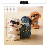 Happy Puppy Dog Pen Holders Kids Toy Resin Crafts Pencil Vase Figurine for Students Gift Home Decoration Accessories Supplies - one46.com.au