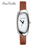 FanTeeDa Brand Fashion Women Watches Quartz Watch Leather Silver Dial Dress Bracelet Wristwatches Female Sport Outside Watch - one46.com.au