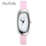 FanTeeDa Brand Fashion Women Watches Quartz Watch Leather Silver Dial Dress Bracelet Wristwatches Female Sport Outside Watch - one46.com.au