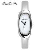 FanTeeDa Brand Fashion Women Watches Quartz Watch Leather Silver Dial Dress Bracelet Wristwatches Female Sport Outside Watch - one46.com.au