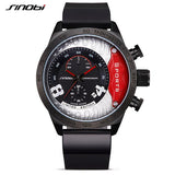 SINOBI Top Brand Chronograph Sports Watches Waterproof Military Watch Men Watch Leather Fashion Watches saat relogio masculino - one46.com.au